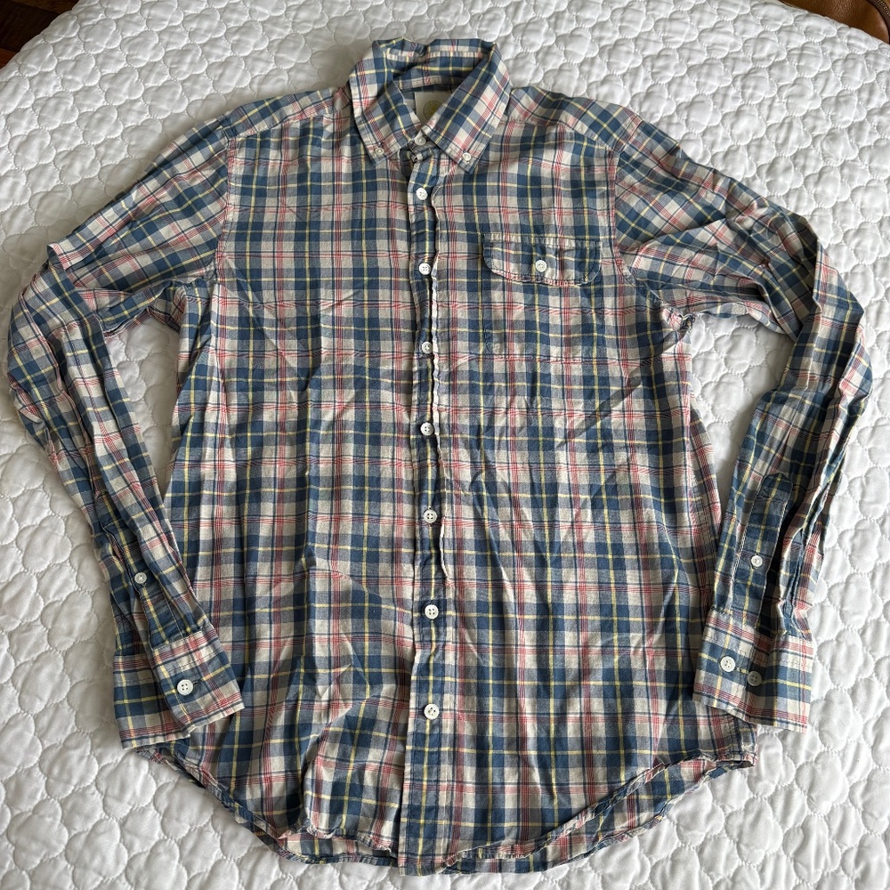 GANT by Michael Bastian Plaid Button Down Shirt Size Small